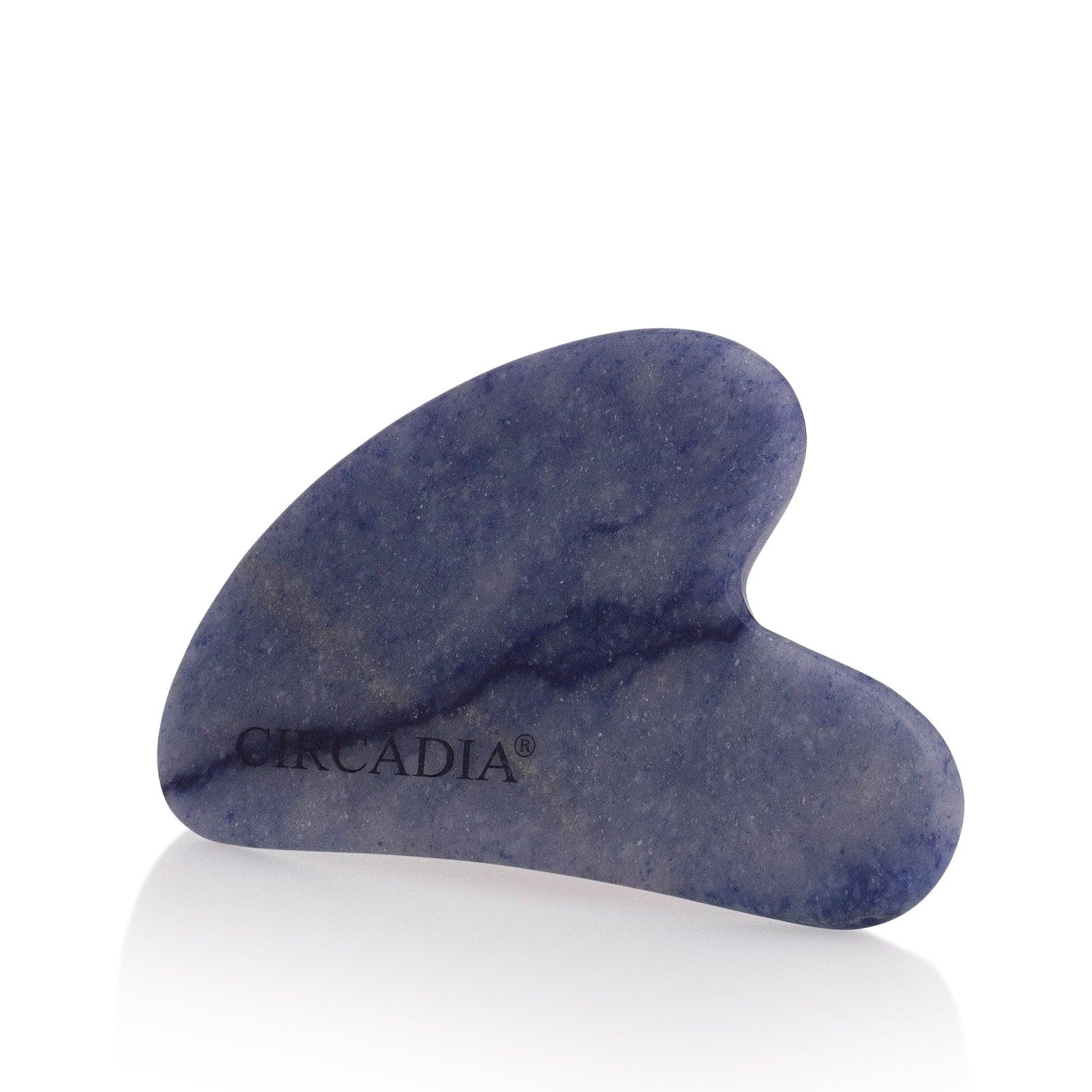 Blue Aventurine Gua Sha Stone w/Circadia Logo - CIRCADIA